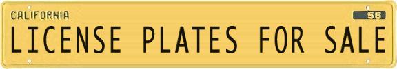 California Vintage License Plates Sale